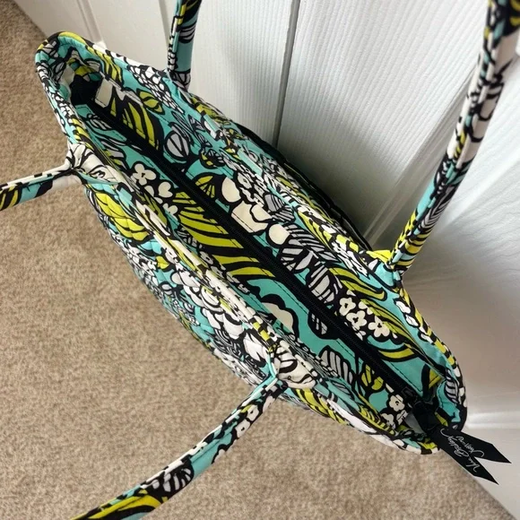 VERA BRADLEY SWEETHEART SHOULDER BAG Purse ISLAND BLOOMS Floral Teal/Green - Picture 7 of 13